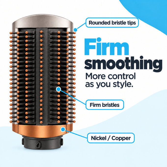 Твърда изглаждаща четка за Dyson Airwrap HS01, HS05, Nickel / Copper