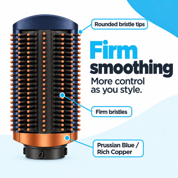 Твърда изглаждаща четка за Dyson Airwrap HS01, HS05, Prussian Blue / Rich Copper