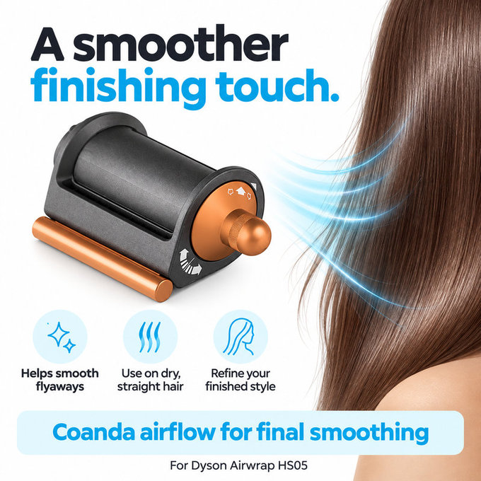 Накрайник Coanda за изглаждане и сушене за Dyson Airwrap HS05, Nickel / Copper
