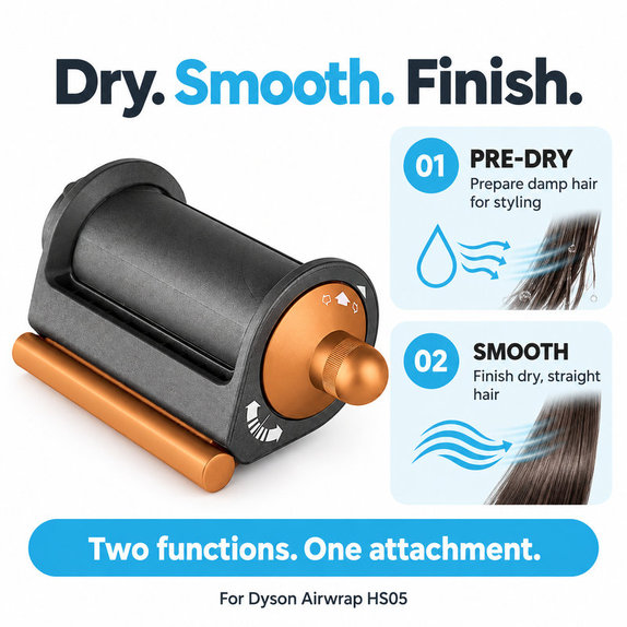 Накрайник Coanda за изглаждане и сушене за Dyson Airwrap HS05, Nickel / Copper