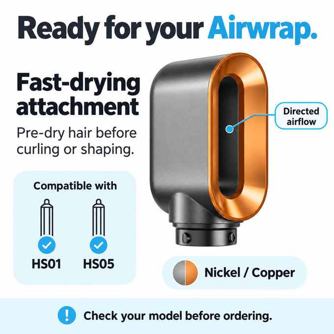 Накрайник за бързо сушене за Dyson Airwrap HS01, HS05, Nickel / Copper