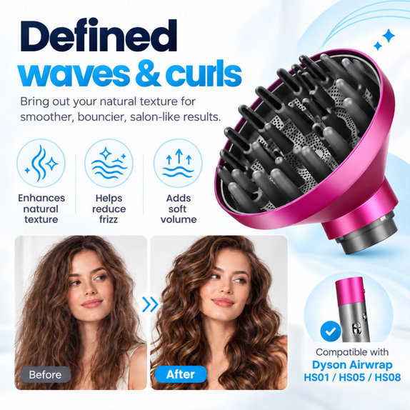Дифузер Wave + Curl за Dyson Airwrap HS05, Fuchsia