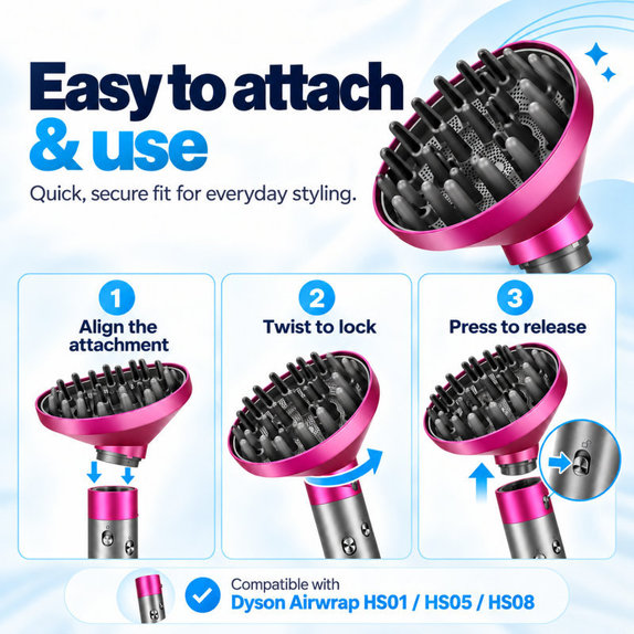 Дифузер Wave + Curl за Dyson Airwrap HS05, Fuchsia
