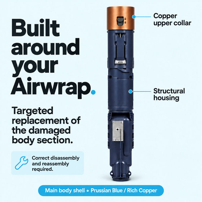 Корпус на основното тяло за Dyson Airwrap HS01, HS05, Prussian Blue / Rich Copper
