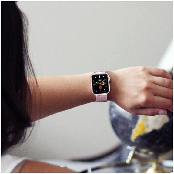 Каишка Milaneseband за Apple Watch 8 / 9 / 10 / 11 / SE (40 / 41 / 42 mm), Rose Gold, Tech-Protect