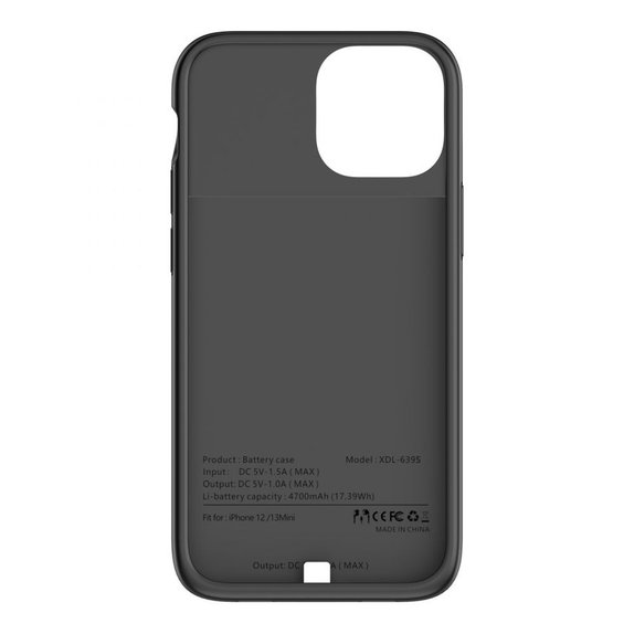 Външна батерия Powercase 4700mAh за iPhone 12 Mini / 13 Mini, черна, Tech-Protect