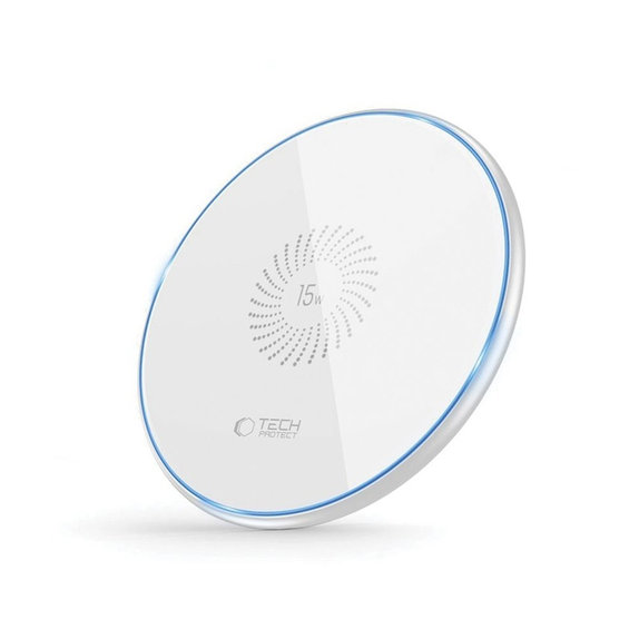 Безжично зарядно QI15W-C1 15W, бяла, Tech-Protect