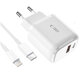 Мрежово зарядно C20W 2-PORT PD 20W / QC3.0 + Lightning Cable, бяла, Tech-Protect
