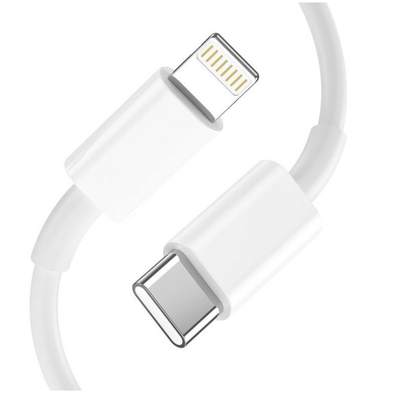 Мрежово зарядно C20W 2-PORT PD 20W / QC3.0 + Lightning Cable, бяла, Tech-Protect