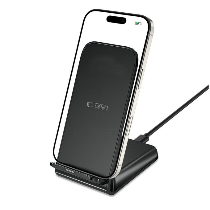 Безжично зарядно QI15W-S2 15W, черна, Tech-Protect