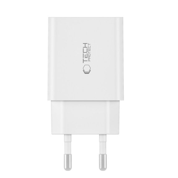 Мрежово зарядно C35W 2-PORT PD 35W, бяла, Tech-Protect