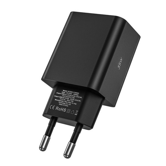 Мрежово зарядно C35W 2-PORT PD 35W + USB-C Cable, бяла, Tech-Protect