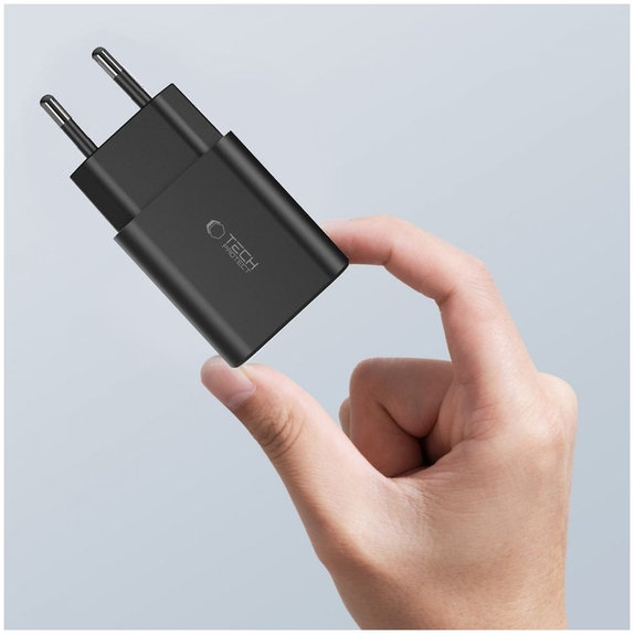 Мрежово зарядно C35W 2-PORT PD 35W + USB-C Cable, бяла, Tech-Protect