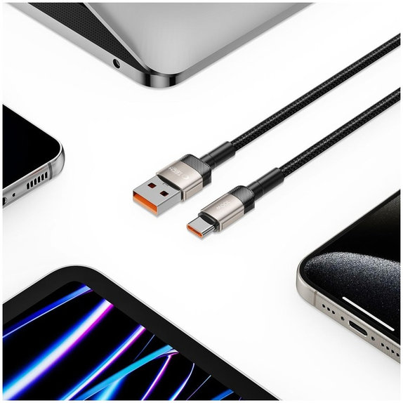 Кабел Ultraboost Evo USB-C Cable 100W/5A 200cm, Titanium, Tech-Protect