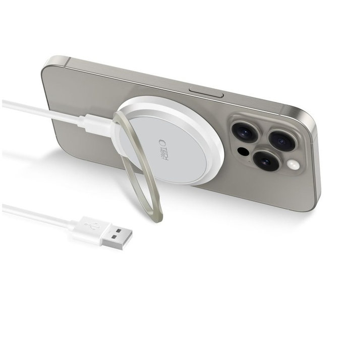 Безжично зарядно QI15W-A33 Magnetic MagSafe, бяла, Tech-Protect