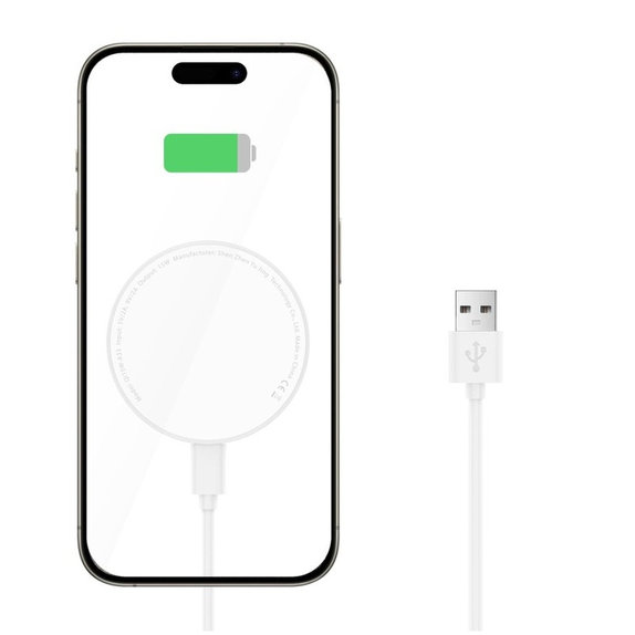 Безжично зарядно QI15W-A33 Magnetic MagSafe, бяла, Tech-Protect