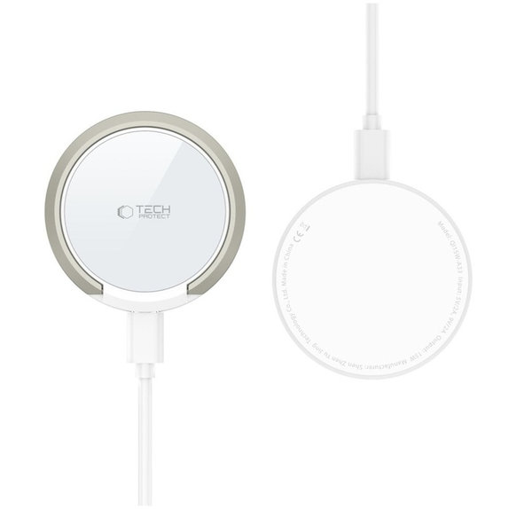Безжично зарядно QI15W-A33 Magnetic MagSafe, бяла, Tech-Protect