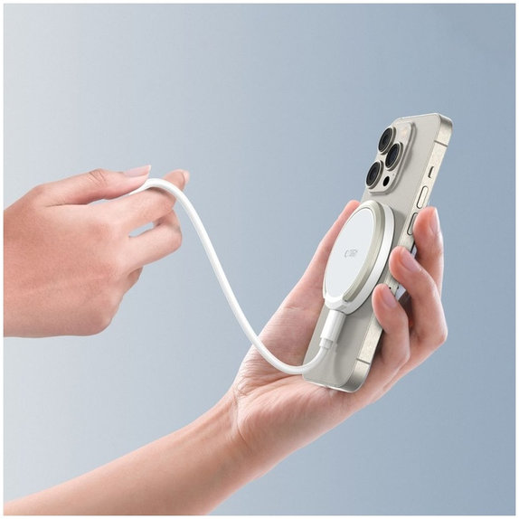 Безжично зарядно QI15W-A33 Magnetic MagSafe, бяла, Tech-Protect