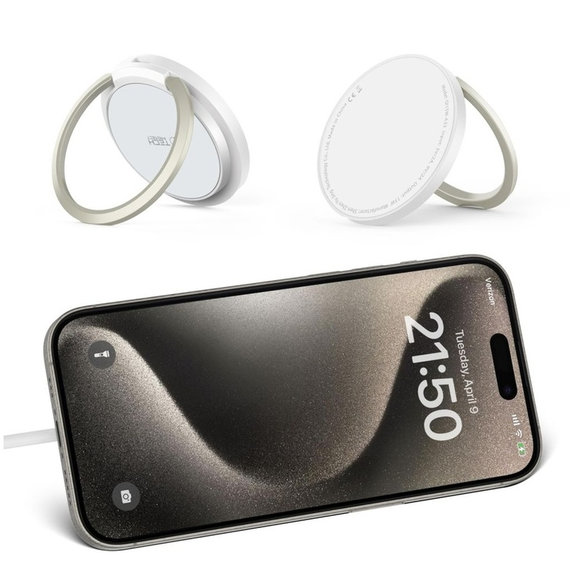 Безжично зарядно QI15W-A33 Magnetic MagSafe, бяла, Tech-Protect