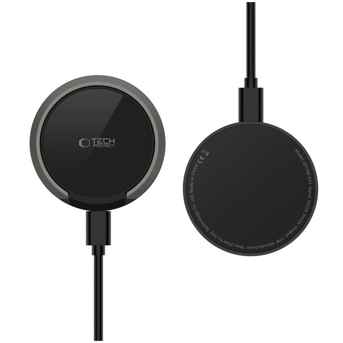 Безжично зарядно QI15W-A33 Magnetic MagSafe, черна, Tech-Protect