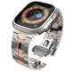 Каишка Stainless Line за Apple Watch 8 / 9 / 10 / 11 / SE / Ultra (44 / 45 / 46 / 49 mm), Titanium/Orange, Tech-Protect