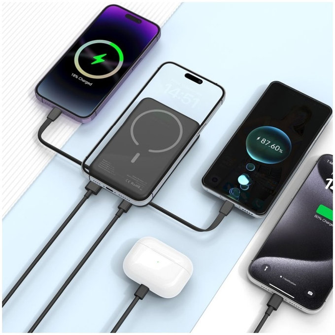 Външна батерия PB31 Lifemag MagSafe 10000mAh, черна, Tech-Protect