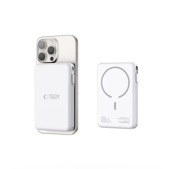 Външна батерия PB31 Lifemag MagSafe 10000mAh, бяла, Tech-Protect