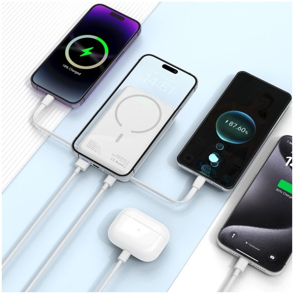 Външна батерия PB31 Lifemag MagSafe 10000mAh, бяла, Tech-Protect