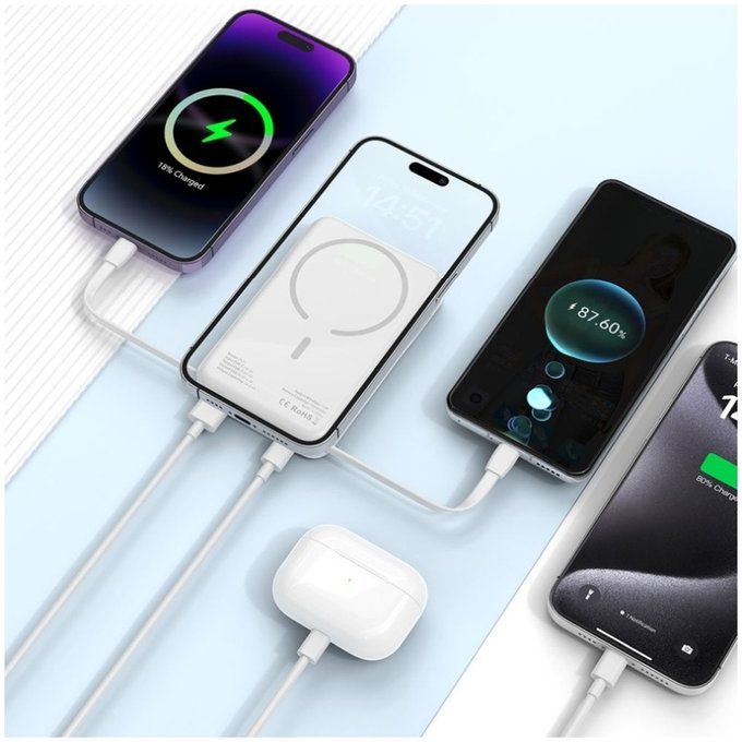 Външна батерия PB31 Lifemag MagSafe 10000mAh, бяла, Tech-Protect
