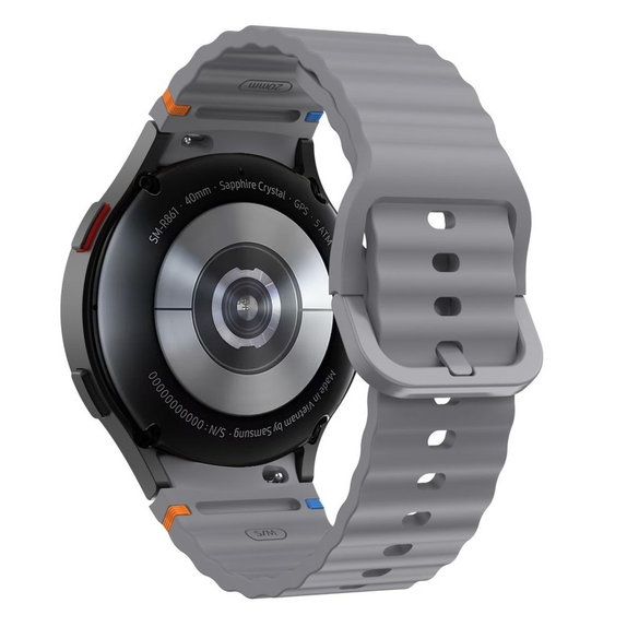 Каишка Silicone Sport за Samsung Watch 4 / 5 / 5 Pro / 6 / 7 / FE, Crayon Grey, Tech-Protect