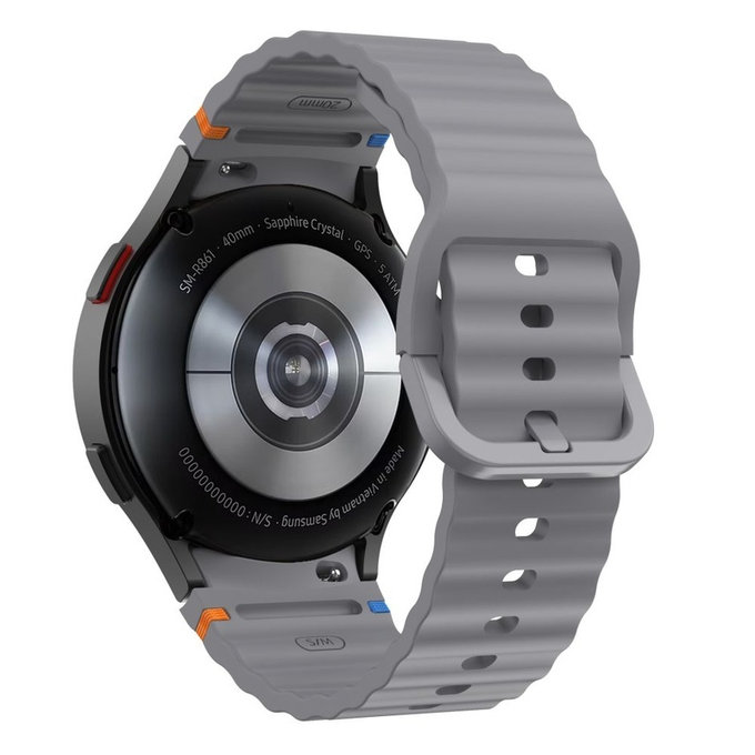 Каишка Silicone Sport за Samsung Watch 4 / 5 / 5 Pro / 6 / 7 / FE, Crayon Grey, Tech-Protect
