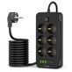 Мрежово зарядно PC6X6 Power Strip 3 USB & 3 USB-C & 6 Socket 200cm, черна, Tech-Protect