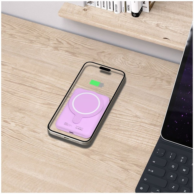 Външна батерия PB10 Lifemag MagSafe 5000mAh, Lilac, Tech-Protect