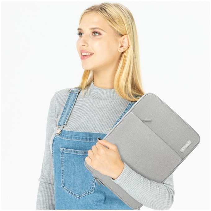 Калъф за лаптоп Sleevy 13-14, Crayon Grey, Tech-Protect