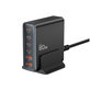 Мрежово зарядно DC80W-GAN 6-PORT PD 80W / QC3.0, черна, Tech-Protect