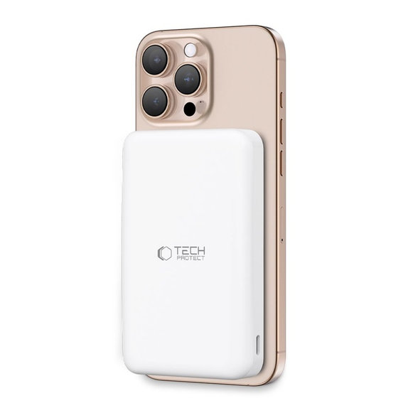 Външна батерия PB24 Lifemag Qi2 MagSafe 10000mAh, бяла, Tech-Protect