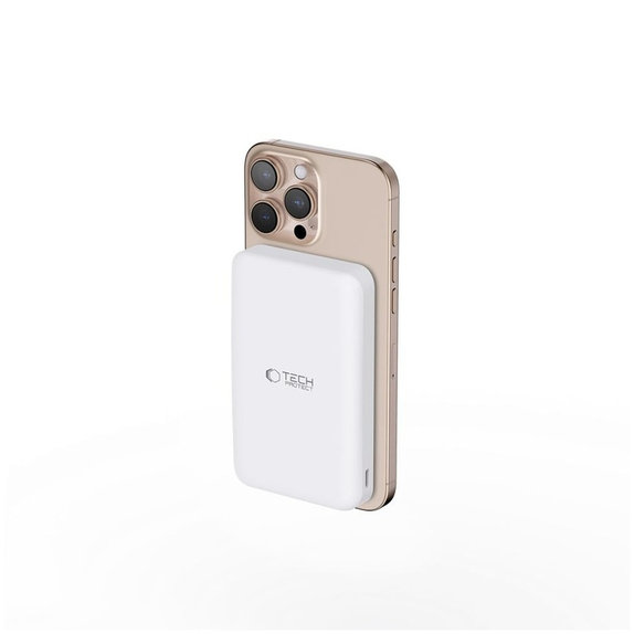 Външна батерия PB24 Lifemag Qi2 MagSafe 10000mAh, бяла, Tech-Protect