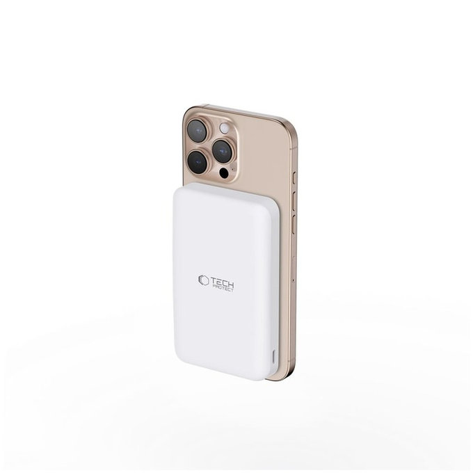 Външна батерия PB24 Lifemag Qi2 MagSafe 10000mAh, бяла, Tech-Protect