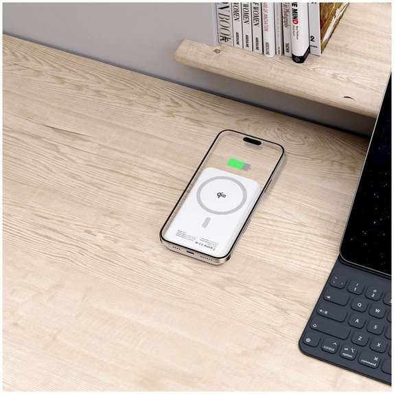 Външна батерия PB24 Lifemag Qi2 MagSafe 10000mAh, бяла, Tech-Protect