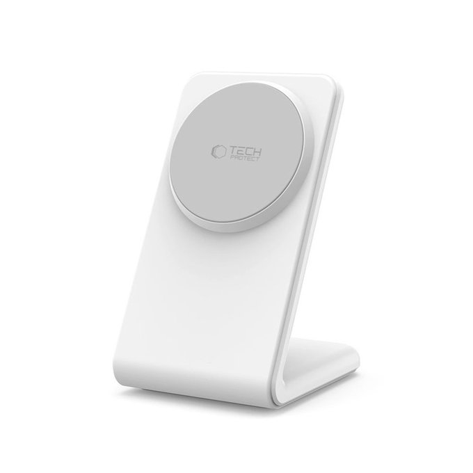 Безжично зарядно QI15W-A38 Magnetic MagSafe, бяла, Tech-Protect