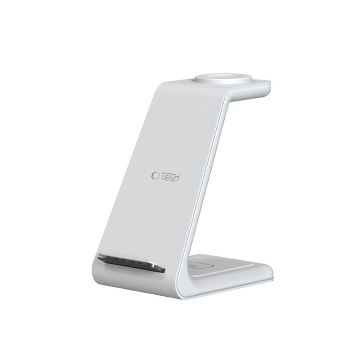 Безжично зарядно QI15W-A36 3IN1 for Apple, бяла, Tech-Protect