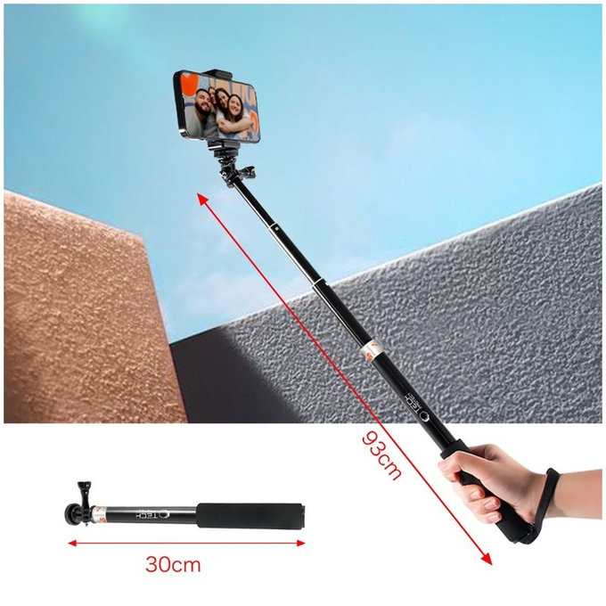 Селфи стик със статив GA100 за GoPro / DJI / INSTA360, черна, Tech-Protect
