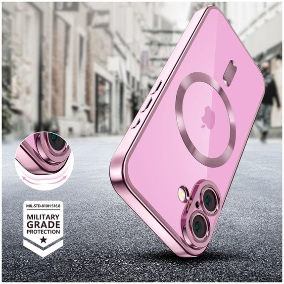 Калъф MagFlex MagSafe за iPhone 16 Shiny Rose, Tech-Protect