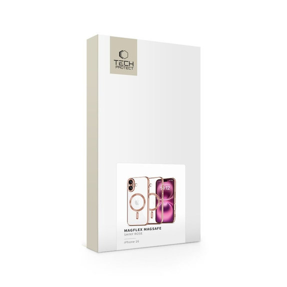 Калъф MagFlex MagSafe за iPhone 16 Shiny Rose, Tech-Protect