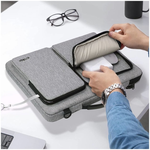 Калъф за лаптоп Defender Bag 13-14, Crayon Grey, Tech-Protect