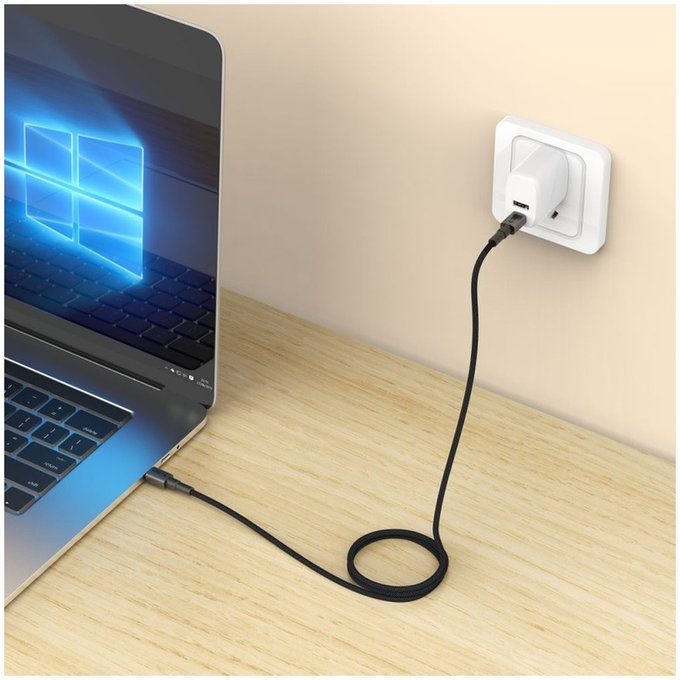 Кабел Ultraboost Dna USB-C Cable PD 100W / 5A 300cm, Iron Grey, Tech-Protect