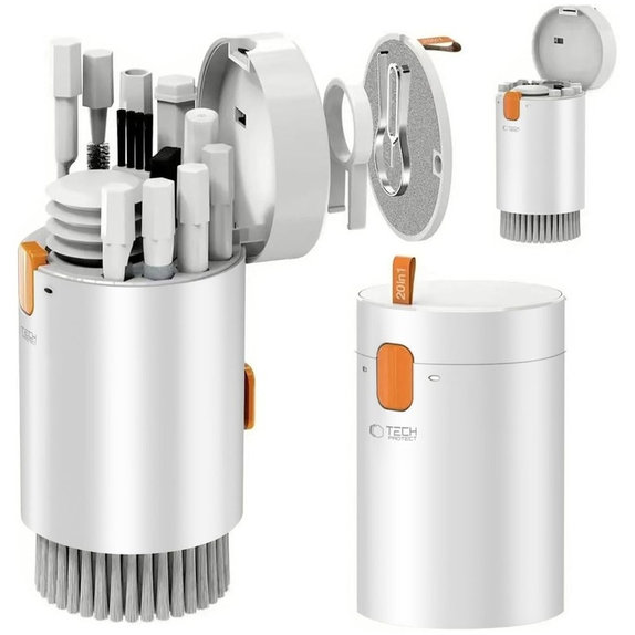 Комплект за почистване CS01 20 в 1 за електроника, бял, Tech-Protect