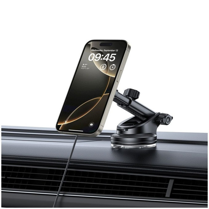 Стойка за автомобил MM15W-V4 Magnetic MagSafe Dashboard & Vent 15W, черна, Tech-Protect