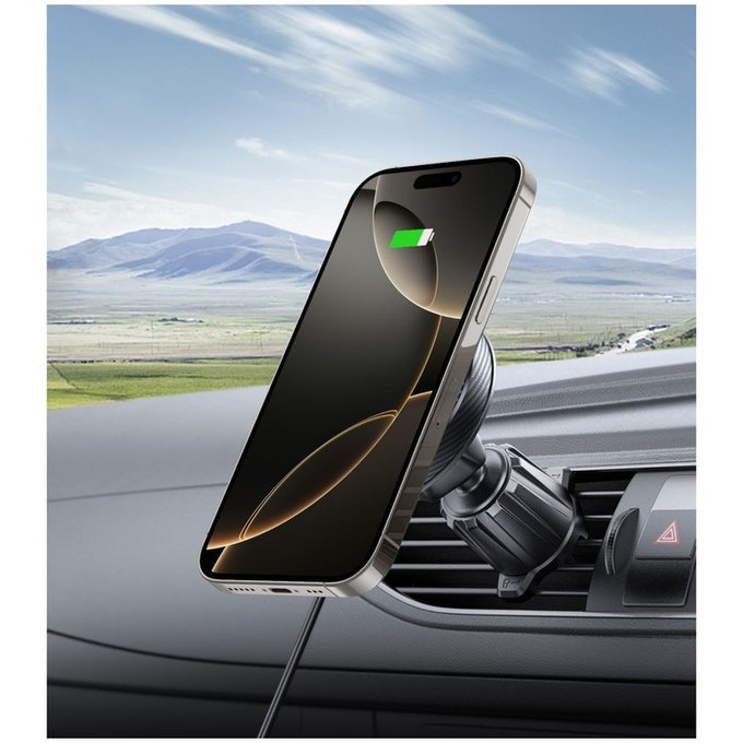 Стойка за автомобил MM15W-V4 Magnetic MagSafe Dashboard & Vent 15W, черна, Tech-Protect