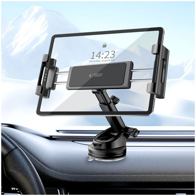 Стойка за автомобил V4 Universal Windshield & Dashboard for Tablet, черна, Tech-Protect